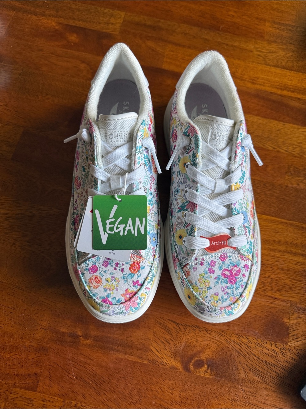 Skechers Floral Air Cooled Arch Fit Sneaker Sz 9